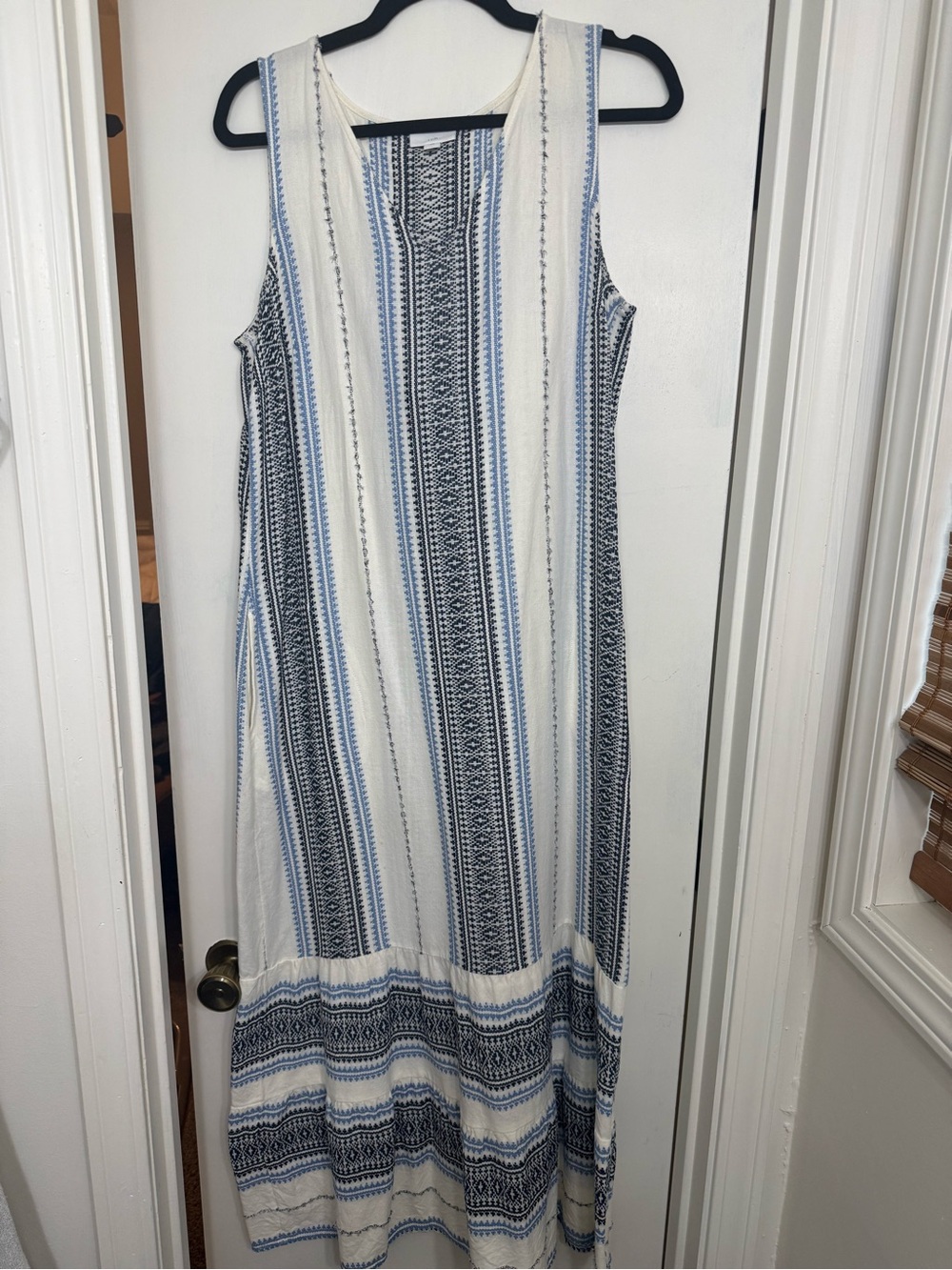 Sleeveless Blue Stripe Maxi Dress cotton J. Jill size medium tall